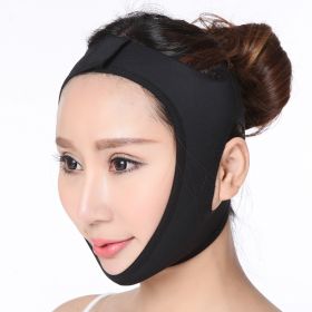 Elastic Face Slimming Bandage V Line Face Shaper Women Chin Cheek Lift Up Belt Facial Massager Strap Face Skin Care Tools Beauty - black S