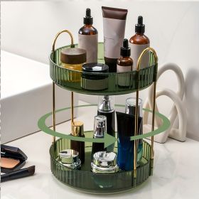 360° Rotating Makeup Organizer - DIY Adjustable Carousel Spinning Holder Rack - Large Capacity Cosmetic Storage Box - Green - 3 Floors