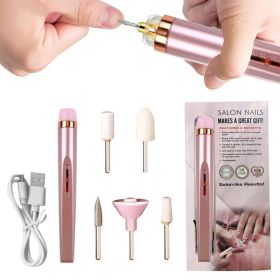 Electric Nail Drill Sander Nail Manicure Machine Mill For Manicure With Light Art Pen Tools For Gel Removing 24hShipping Fast - Spray rose gold