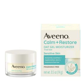 Aveeno Calm + Restore Oat Gel Face Moisturizer, Sensitive Skin, 0.5 oz - Aveeno