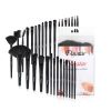 A set of 32 black makeup brushes; suitable for full makeup; blush; concealer; gloss and lip brush; girly beauty tool (without bag) - default