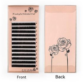 Grafting Eyelash Single Dense Row Round Hair Planting (Option: D Volume 010 With Logo-10mm)