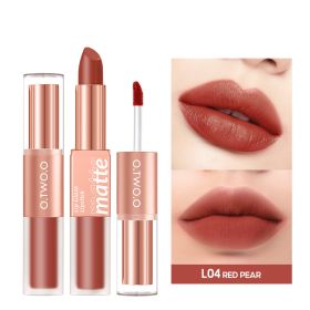 Lip Glaze Nude Milky Coffee Amber Pumpkin Cinnamon Milk Tea Double-headed Lipstick (Option: L04)