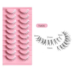 Sharpen Eyelashes Fish Line Transparent Stem 10 Pairs Natural Cross (Option: Transparent stems TM05)