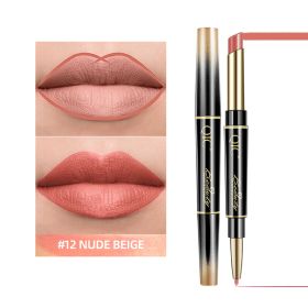 2-in-1 Matte Waterproof Non-Stick Lipstick Pencil (Option: 12 Style)