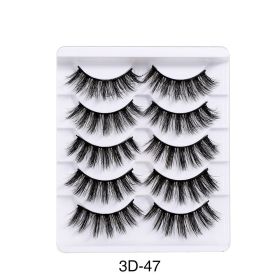 5 Pairs Of Natural Curly And Dense Three-dimensional Simulation 3D False Eyelashes (Option: 3D47)