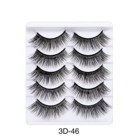 5 Pairs Of Natural Curly And Dense Three-dimensional Simulation 3D False Eyelashes (Option: 3D46)