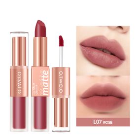 Lip Glaze Nude Milky Coffee Amber Pumpkin Cinnamon Milk Tea Double-headed Lipstick (Option: L07)