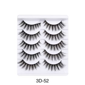 5 Pairs Of Natural Curly And Dense Three-dimensional Simulation 3D False Eyelashes (Option: 3D52)