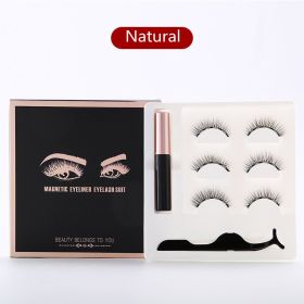 Magnetic Eyeliner Eyelash Set Natural Thick Magnet False (Option: Natural)