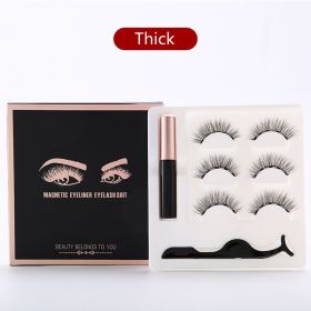 Magnetic Eyeliner Eyelash Set Natural Thick Magnet False (Option: Thick)